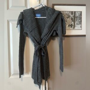 Gray Women's Sweater with Belt